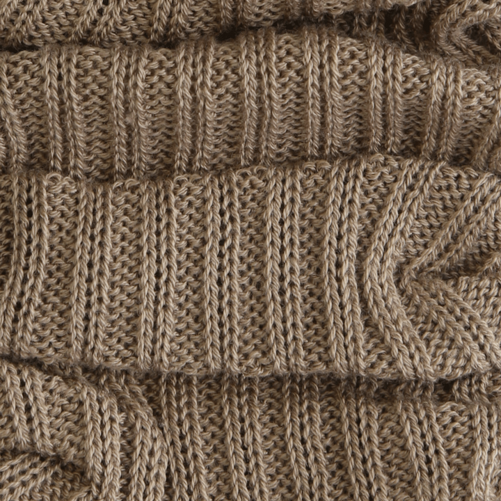 Ribbed Cotton Leg Warmers - Beige