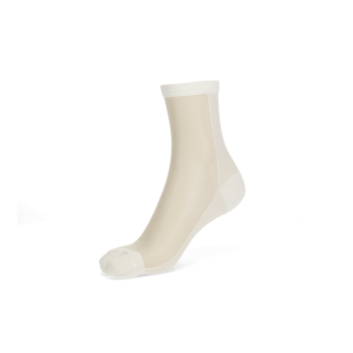 Two-Tone Tabi Crew Socks - White