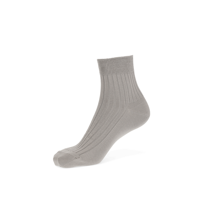 Premium Silky Cotton Short Crew Socks - Grey
