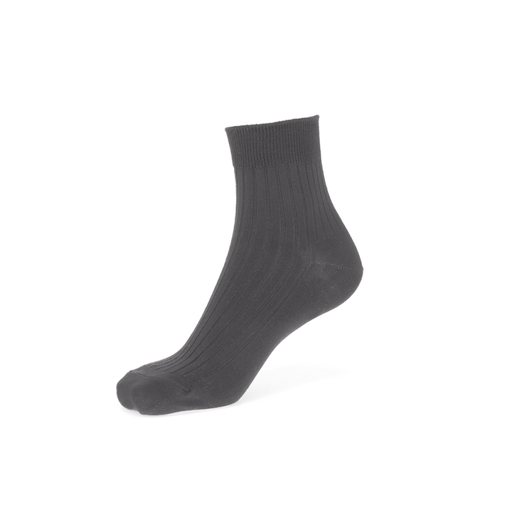 Premium Silky Cotton Short Crew Socks - Black