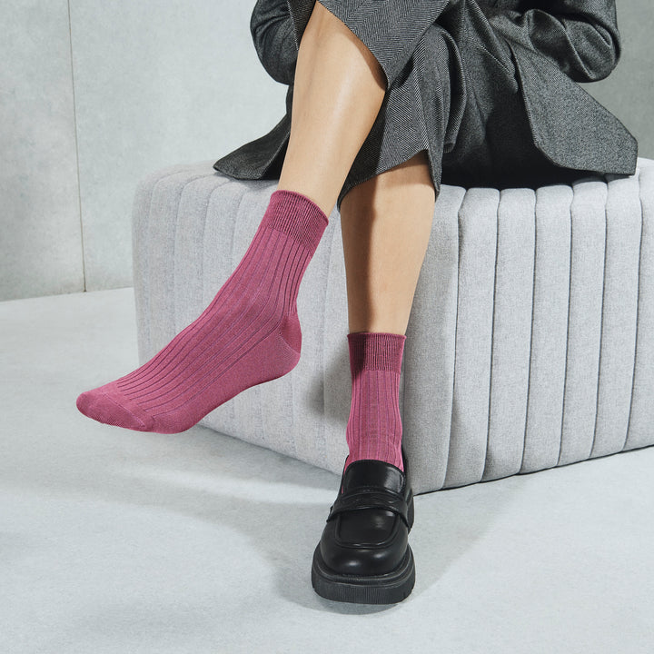 Premium Silky Cotton Short Crew Socks