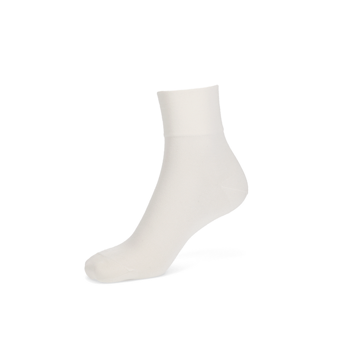 Premium Silk Short Crew Socks - White