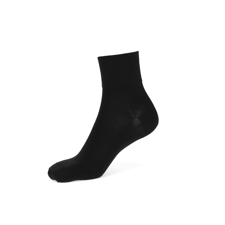 Premium Silk Short Crew Socks - Black