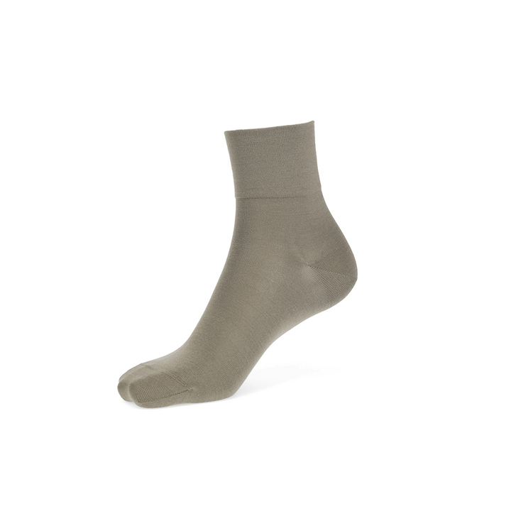 Premium Silk Short Crew Socks - Grey