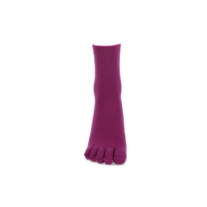 Super Extra Fine Merino Toe Crew Socks - Raspberry (WOMEN)
