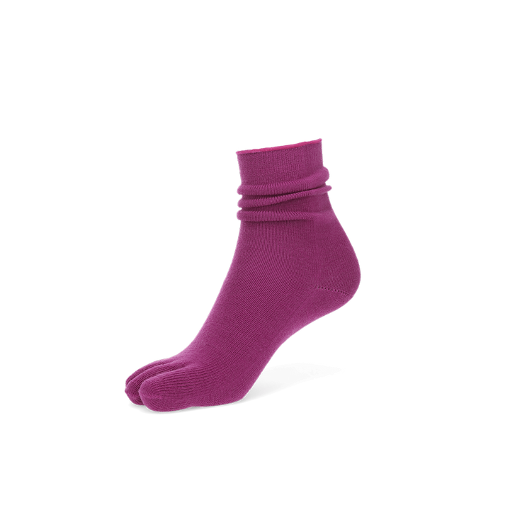 Super Extra Fine Merino Toe Crew Socks - Raspberry (WOMEN)