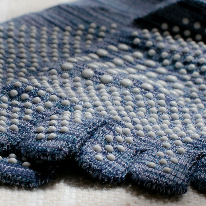 Reflexology Cotton Toe  Crew Socks - Navy