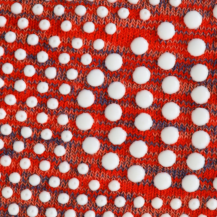 Reflexology Cotton Toe  Crew Socks - Red