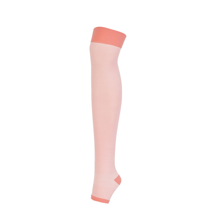 Nighttime Compression Thigh-High Socks - Pink