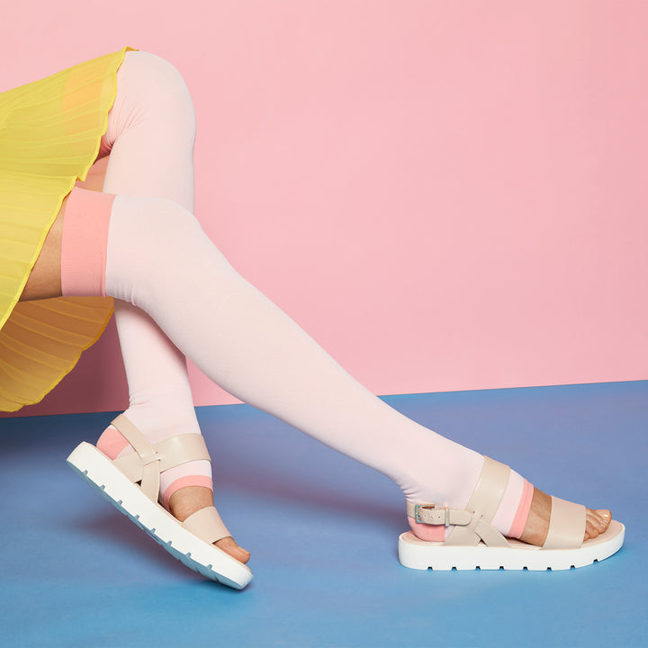 Nighttime Compression Thigh-High Socks - Pink