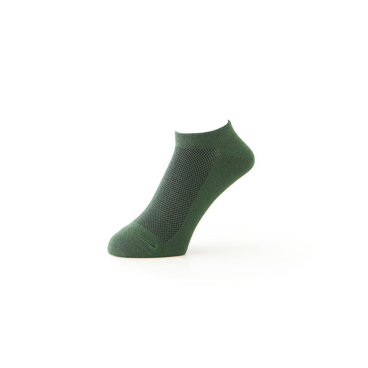 Green Tea Cotton Sneaker Socks - DarkGreen