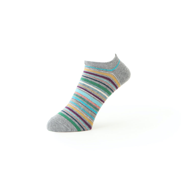Racing Stripe Cotton Sneaker Socks - LightGrey
