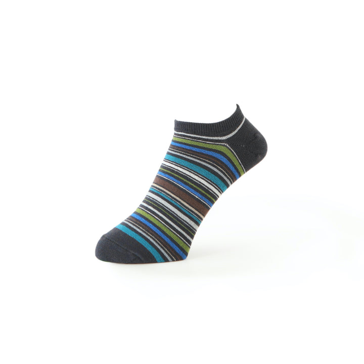 Racing Stripe Cotton Sneaker Socks - DimGrey