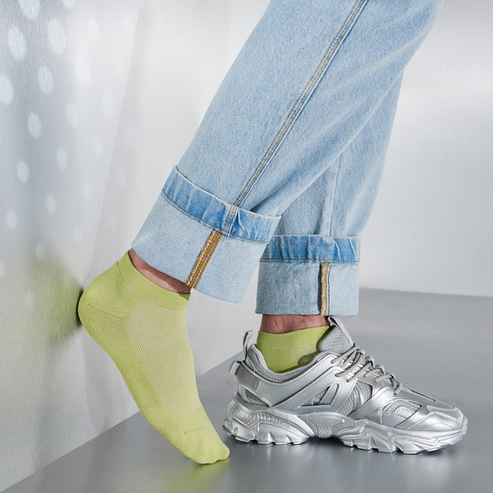 High-Standard Washi Pile Sneaker Socks - LimeYellow