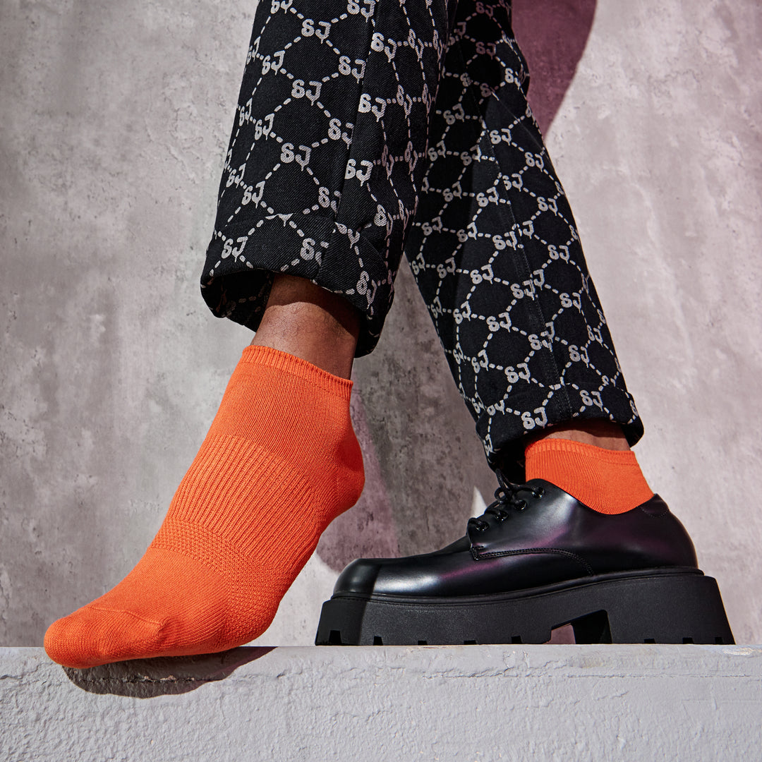 Power Fit Cotton Sneaker Socks - Orange