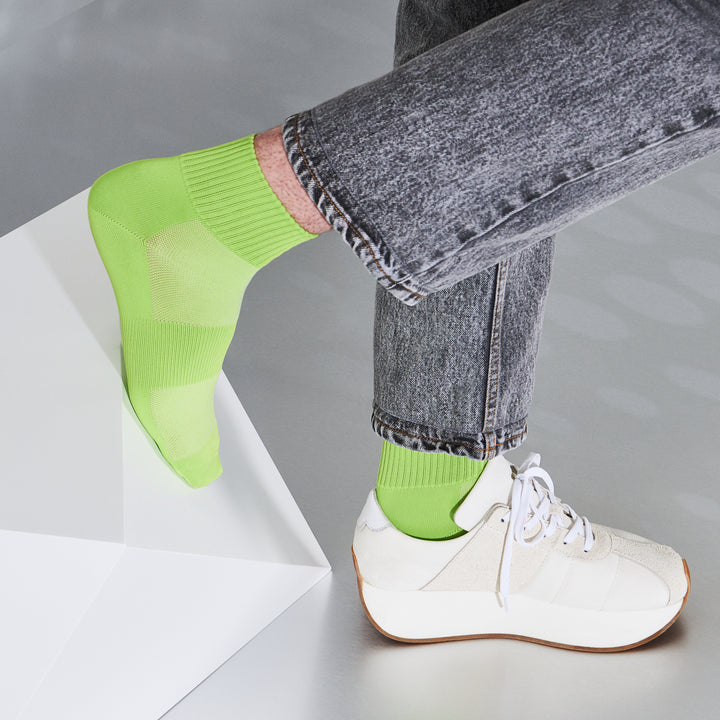 Dry Mesh Short Crew Socks - YellowGreen (MEN)