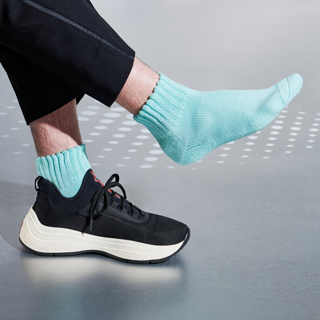 Cotton Pile Short Crew Socks - LightGreen (MEN)