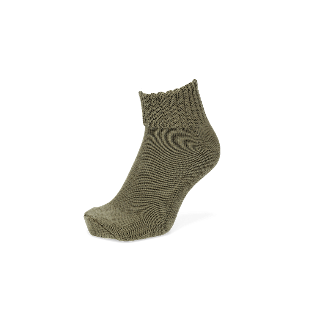 Cotton Pile Short Crew Socks - Olive (MEN)