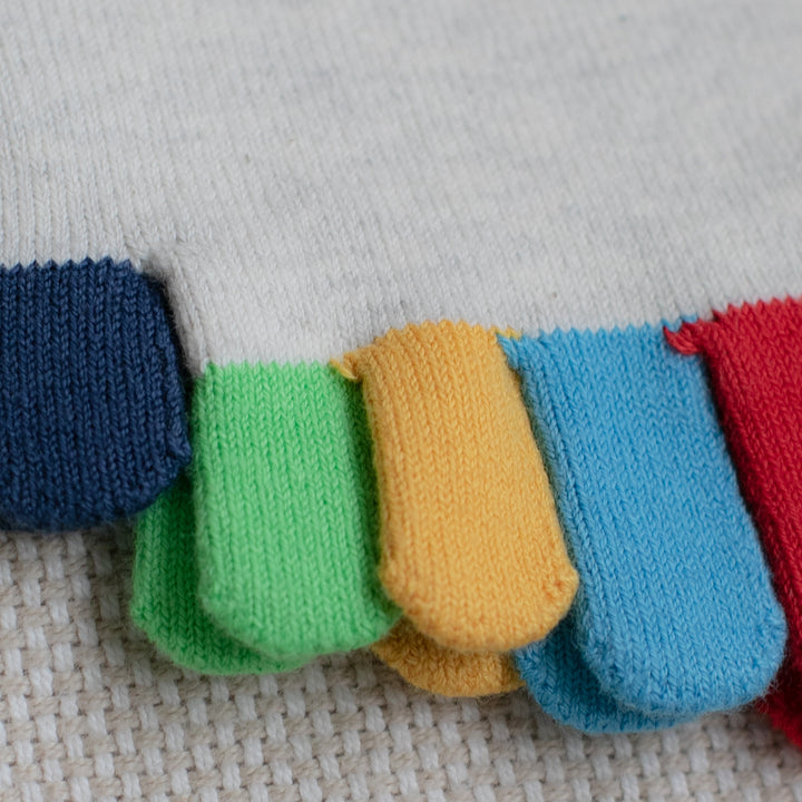 Colorful Toes Cotton Short Crew Socks - Ivory (MEN)