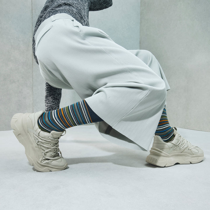 Racing Stripe Cotton Crew Socks