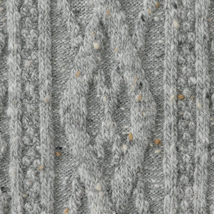 Aran Cable Merino Crew Socks - Grey (MEN)