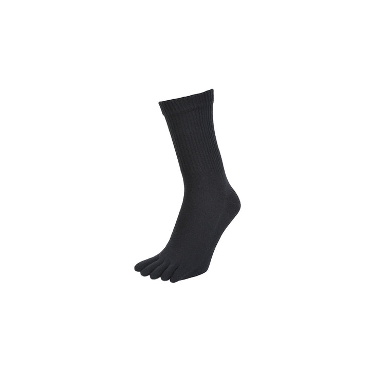 Loose-Fit Cotton Toe Crew Socks - Black (MEN)