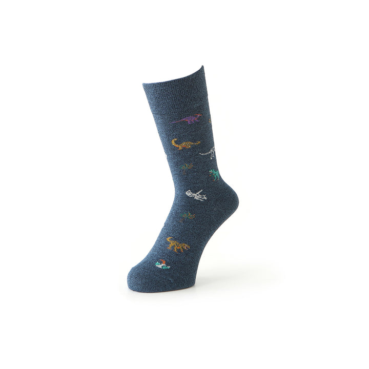 Dinosaur Cotton Crew Socks - VintageBlue