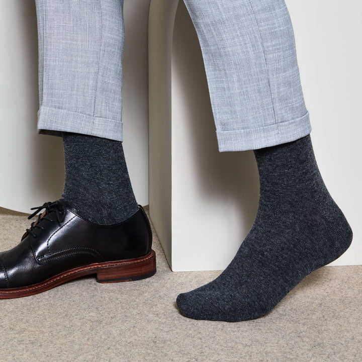 Extra Fine Merino Crew Socks - Grey