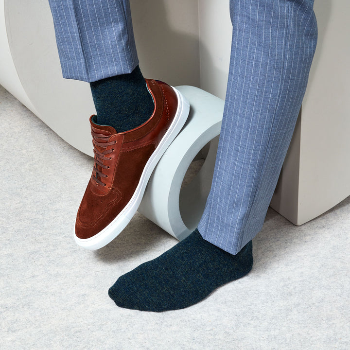 Extra Fine Merino Crew Socks - VintageBlue