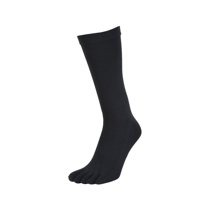 Soft-Fit Cuff Toe Crew Socks - Black