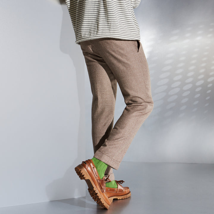Wide-Ribbed Cotton Crew Socks