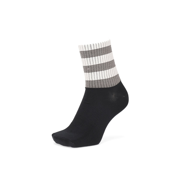 Striped Reflector Crew Socks - White (MEN)