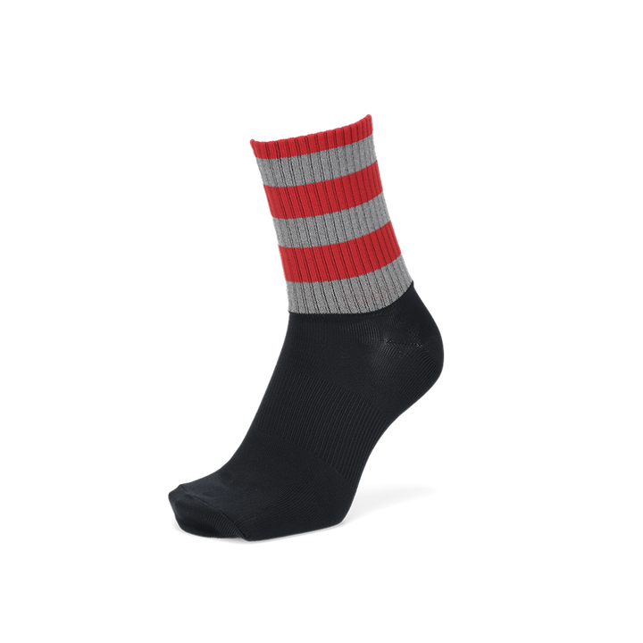 Striped Reflector Crew Socks - Red (MEN)