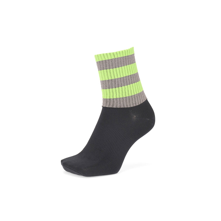 Striped Reflector Crew Socks - YellowGreen (MEN)