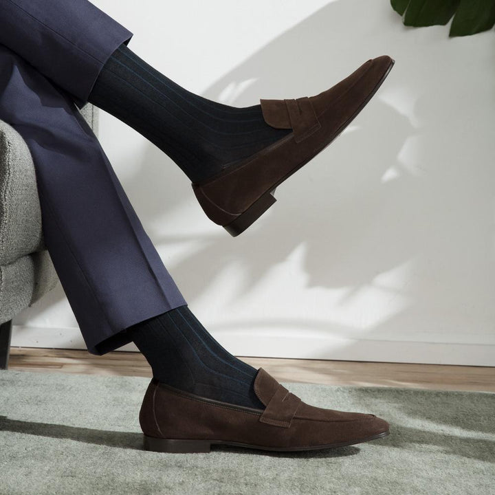 Premium 9x2 Rib Cotton Knee-High Socks (MEN)