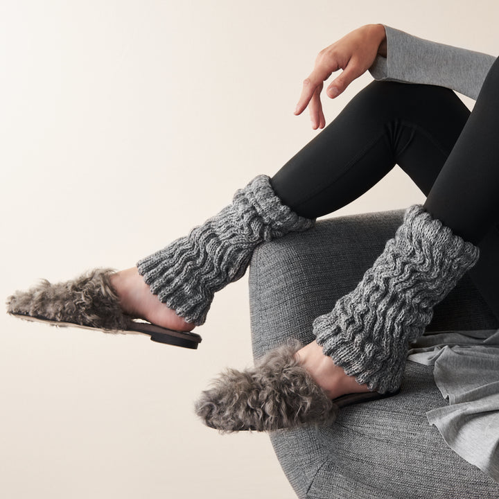 Merino-Silk Leg Warmers - Grey