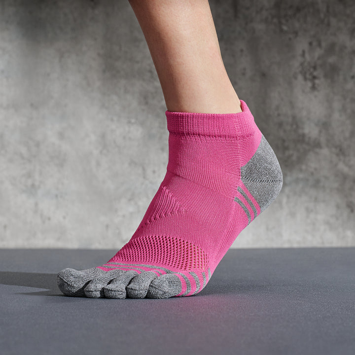 Super Fit Grip Run Toe Socks - HotPink (WOMEN)