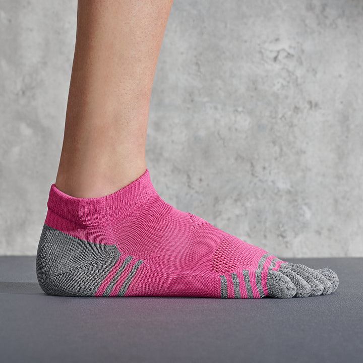 Super Fit Grip Run Toe Socks - HotPink (WOMEN)