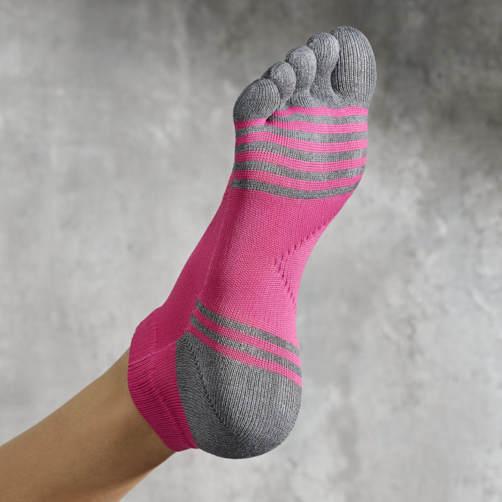 Super Fit Grip Run Toe Socks - HotPink (WOMEN)