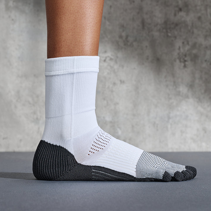 Soccer/Football Toe Crew Socks - White (WOMEN)