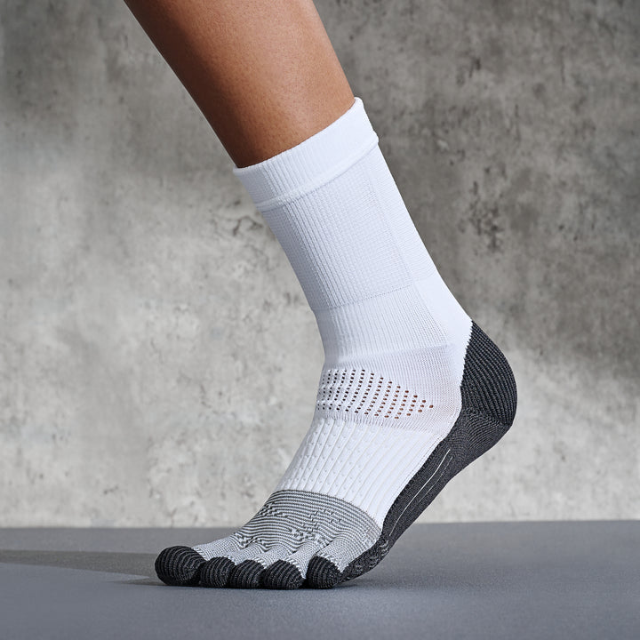 Soccer/Football Toe Crew Socks - White (WOMEN)