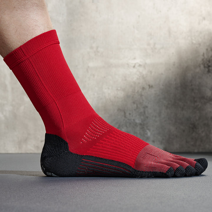 Soccer/Football Toe Crew Socks - Red (MEN)