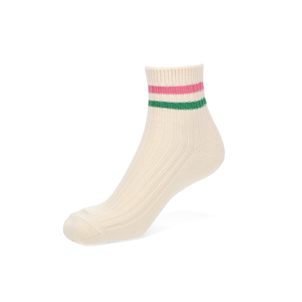 Striped Cotton  Short Crew Socks