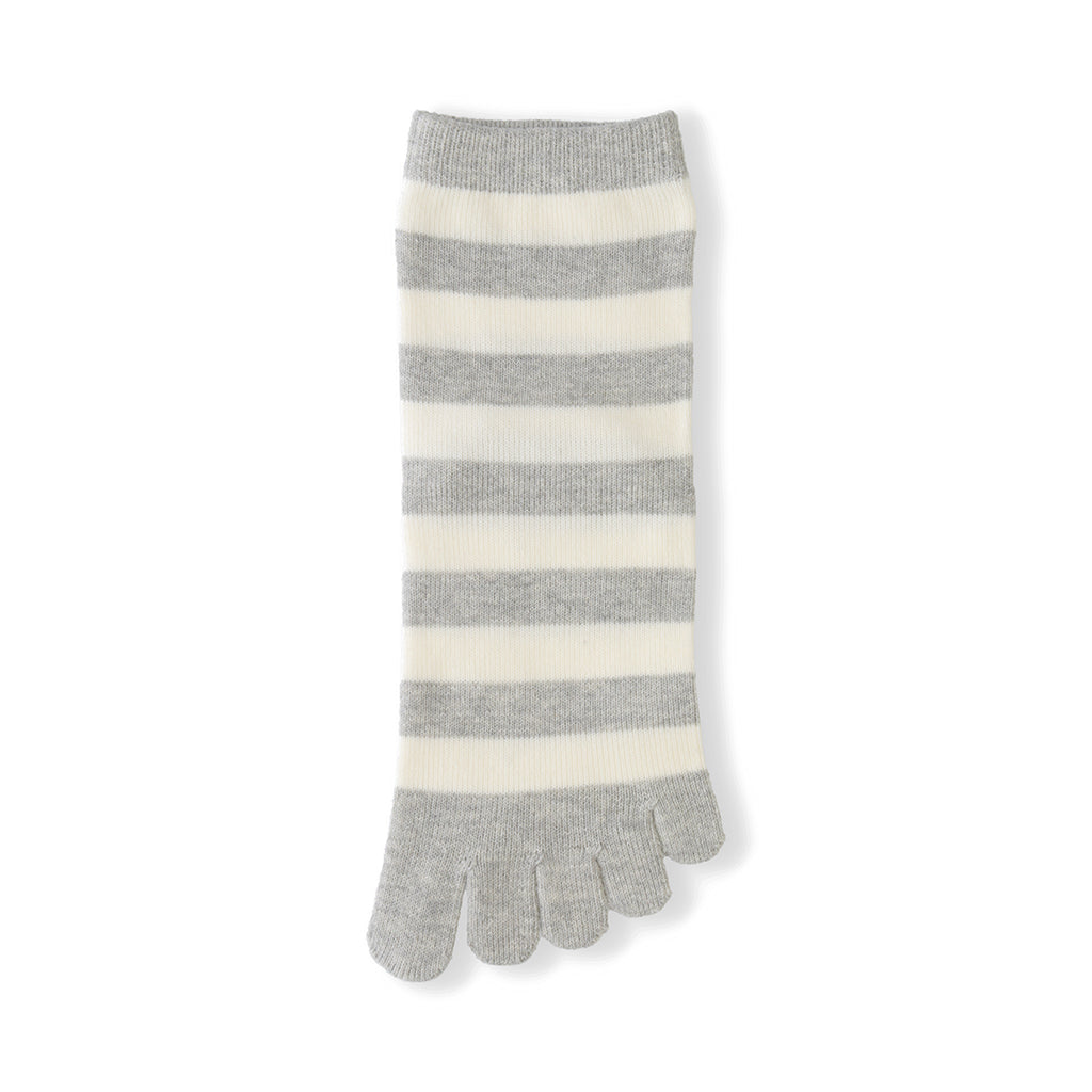 Bold Striped Cotton Toe  Quarter Socks