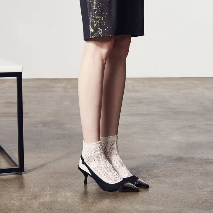 Irmack Mesh Short Crew Socks - White (WOMEN)