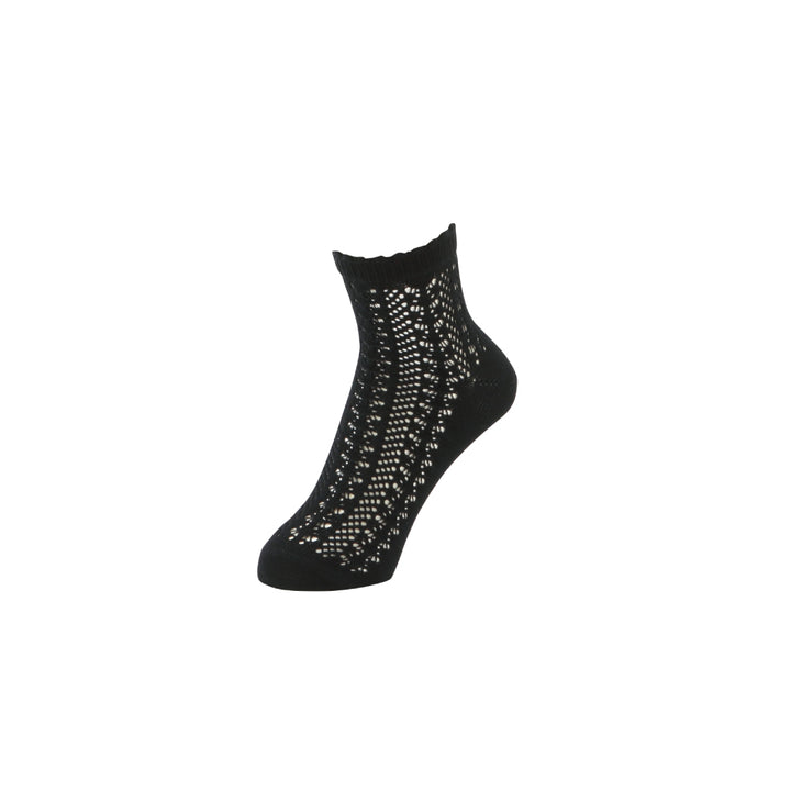 Irmack Mesh Short Crew Socks - Black (WOMEN)
