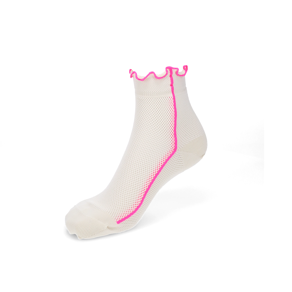Mellow-Trim Dry Mesh Quarter Socks - Ivory (WOMEN)