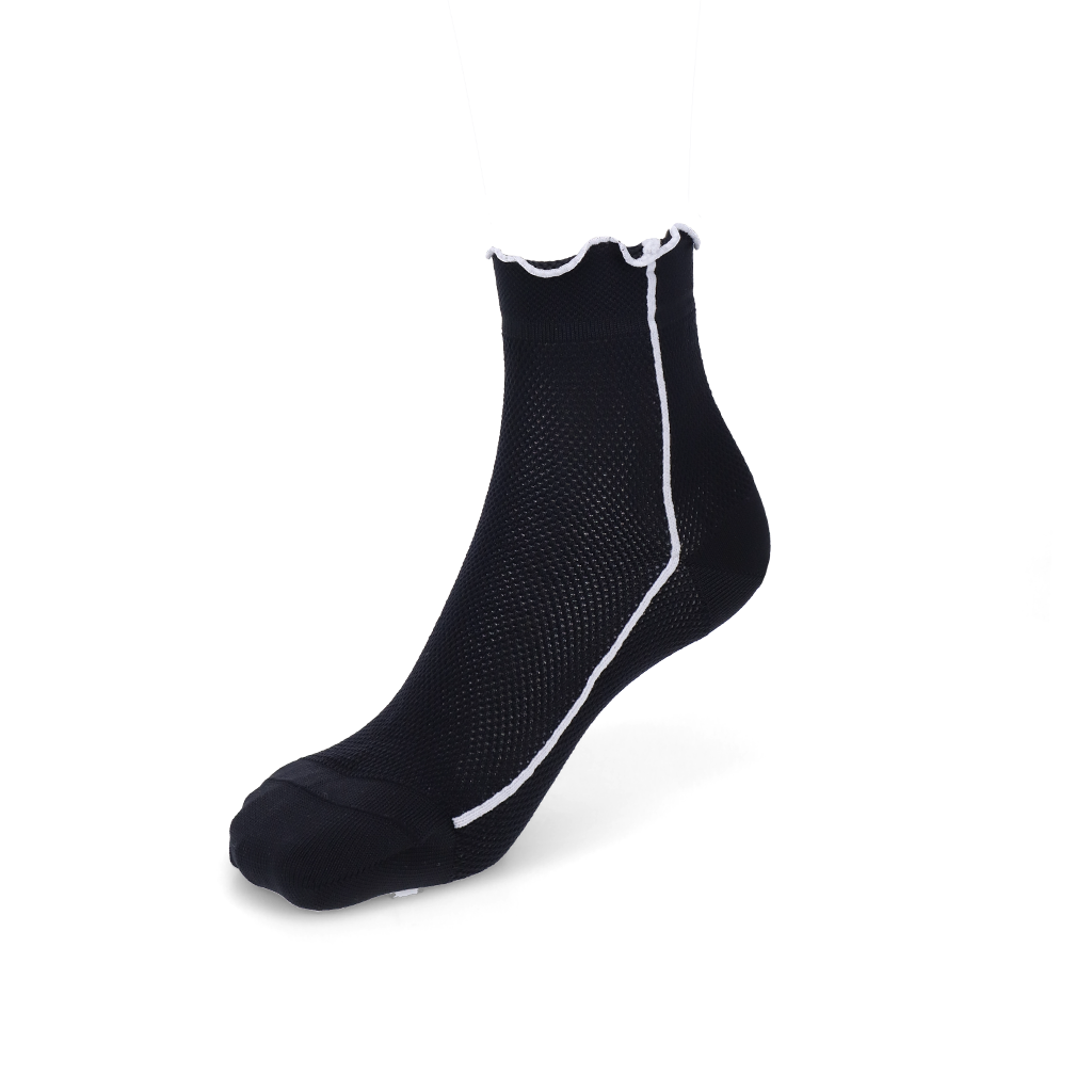 Mellow-Trim Dry Mesh Quarter Socks - Black (WOMEN)