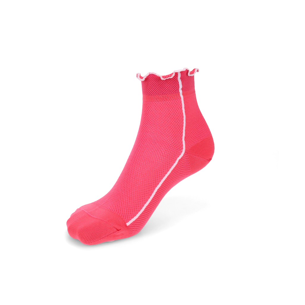 Mellow-Trim Dry Mesh Quarter Socks - HotPink (WOMEN)