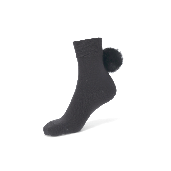 Bunny Tail Pom  Quarter Socks